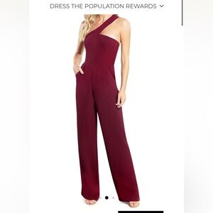 Dress the population Xl Burgundy Filipina wide leg jumper with pockets